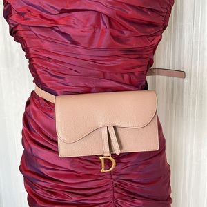 Very rare nude Dior saddle belt/wallet bag
